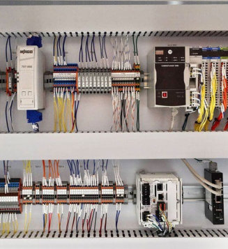 young profession technician engineer operate heavy machine